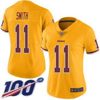 Redskins #11 Alex Smith Gold Women's Stitched Football Limited Rush 100th Season Jersey