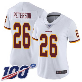 Redskins #26 Adrian Peterson White Women's Stitched Football 100th Season Vapor Limited Jersey