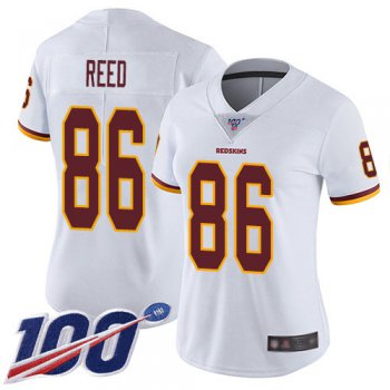 Redskins #86 Jordan Reed White Women's Stitched Football 100th Season Vapor Limited Jersey