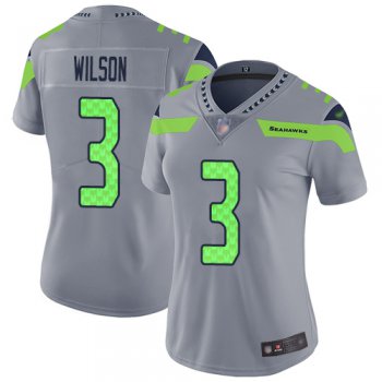 Seahawks #3 Russell Wilson Gray Women's Stitched Football Limited Inverted Legend Jersey