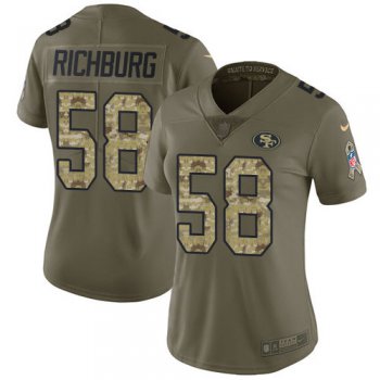 Nike 49ers #58 Weston Richburg Olive Camo Women's Stitched NFL Limited 2017 Salute to Service Jersey
