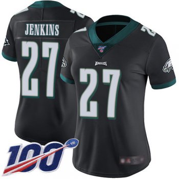 Nike Eagles #27 Malcolm Jenkins Black Alternate Women's Stitched NFL 100th Season Vapor Limited Jersey