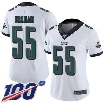 Nike Eagles #55 Brandon Graham White Women's Stitched NFL 100th Season Vapor Limited Jersey