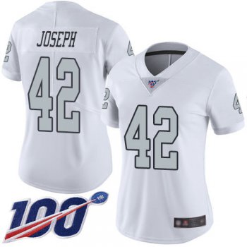Nike Raiders #42 Karl Joseph White Women's Stitched NFL Limited Rush 100th Season Jersey