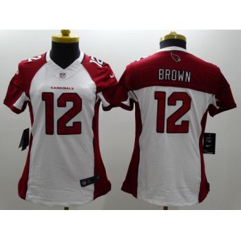 Nike Arizona Cardinals #12 John Brown White Limited Womens Jersey