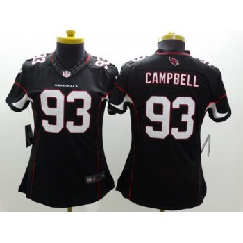 Nike Arizona Cardinals #93 Calais Campbell Black Limited Womens Jersey