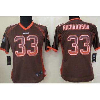 Nike Cleveland Browns #33 Trent Richardson Drift Fashion Brown Womens Jersey