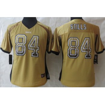 Nike New Orleans Saints #84 Kenny Stills Drift Fashion Gold Womens Jersey