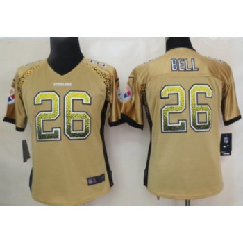 Nike Pittsburgh Steelers #26 LeVeon Bell Drift Fashion Yellow Womens Jersey