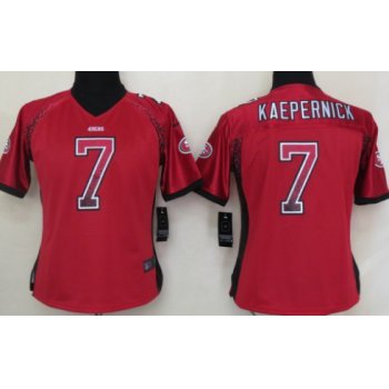 Nike San Francisco 49ers #7 Colin Kaepernick Drift Fashion Red Womens Jersey