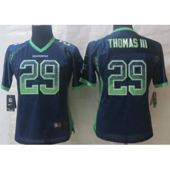 Nike Seattle Seahawks #29 Earl Thomas Drift Fashion Blue Womens Jersey
