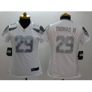 Nike Seattle Seahawks #29 Earl Thomas III Platinum White Limited Womens Jersey