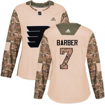 Adidas Philadelphia Flyers #7 Bill Barber Camo Authentic 2017 Veterans Day Women's Stitched NHL Jersey