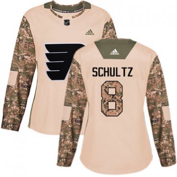 Adidas Philadelphia Flyers #8 Dave Schultz Camo Authentic 2017 Veterans Day Women's Stitched NHL Jersey