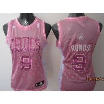 Boston Celtics #9 Rajon Rondo Pink Womens Jersey