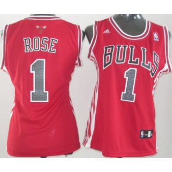 Chicago Bulls #1 Derrick Rose Red Womens Jersey