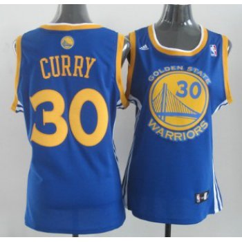 Golden State Warriors #30 Stephen Curry Blue Womens Jersey