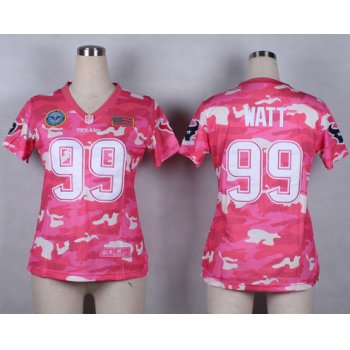 Nike Houston Texans #99 J.J. Watt 2014 Salute to Service Pink Camo Womens Jersey