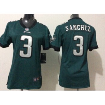 Nike Philadelphia Eagles #3 Mark Sanchez Dark Green Game Womens Jersey