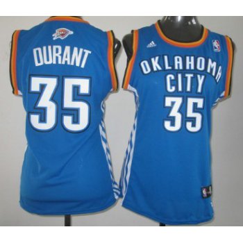 Oklahoma City Thunder #35 Kevin Durant Blue Womens Jersey