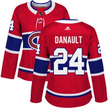 Adidas Montreal Canadiens #24 Phillip Danault Red Home Authentic Women's Stitched NHL Jersey