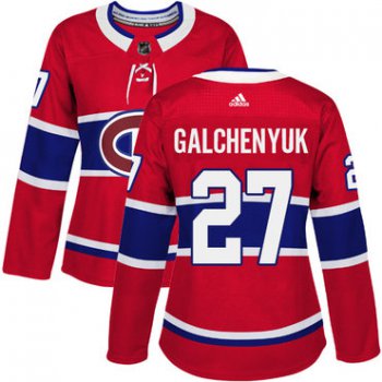 Adidas Montreal Canadiens #27 Alex Galchenyuk Red Home Authentic Women's Stitched NHL Jersey