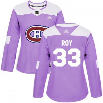 Adidas Montreal Canadiens #33 Patrick Roy Purple Authentic Fights Cancer Women's Stitched NHL Jersey