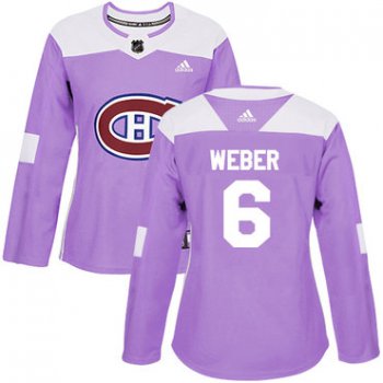 Adidas Montreal Canadiens #6 Shea Weber Purple Authentic Fights Cancer Women's Stitched NHL Jersey