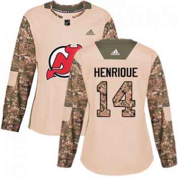 Adidas New Jersey Devils #14 Adam Henrique Camo Authentic 2017 Veterans Day Women's Stitched NHL Jersey