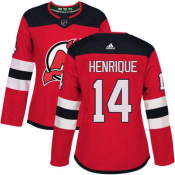 Adidas New Jersey Devils #14 Adam Henrique Red Home Authentic Women's Stitched NHL Jersey