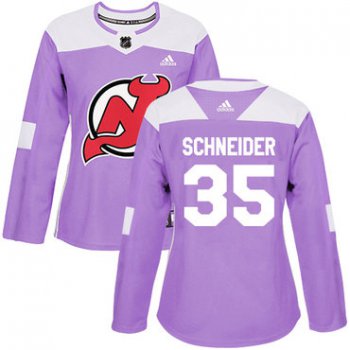 Adidas New Jersey Devils #35 Cory Schneider Purple Authentic Fights Cancer Women's Stitched NHL Jersey