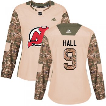 Adidas New Jersey Devils #9 Taylor Hall Camo Authentic 2017 Veterans Day Women's Stitched NHL Jersey