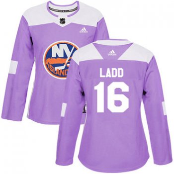 Adidas New York Islanders #16 Andrew Ladd Purple Authentic Fights Cancer Women's Stitched NHL Jersey