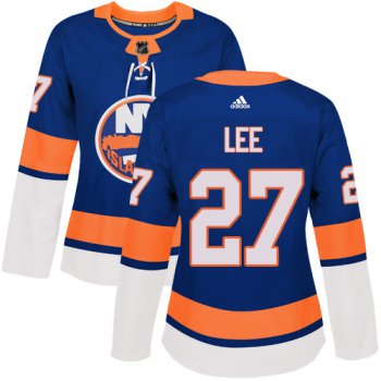 Adidas New York Islanders #27 Anders Lee Royal Blue Home Authentic Women's Stitched NHL Jersey