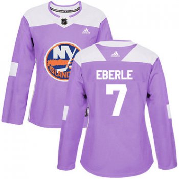 Adidas New York Islanders #7 Jordan Eberle Purple Authentic Fights Cancer Women's Stitched NHL Jersey
