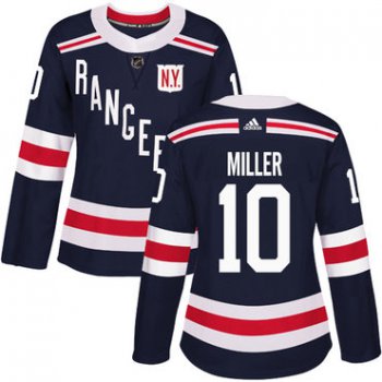 Adidas New York Rangers #10 J.T. Miller Navy Blue Authentic 2018 Winter Classic Women's Stitched NHL Jersey