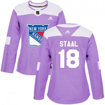 Adidas New York Rangers #18 Marc Staal Purple Authentic Fights Cancer Women's Stitched NHL Jersey