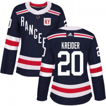 Adidas New York Rangers #20 Chris Kreider Navy Blue Authentic 2018 Winter Classic Women's Stitched NHL Jersey