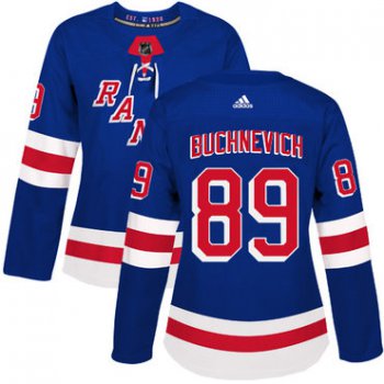 Adidas New York Rangers #89 Pavel Buchnevich Royal Blue Home Authentic Women's Stitched NHL Jersey