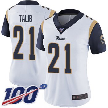 Nike Rams #21 Aqib Talib White Women's Stitched NFL 100th Season Vapor Limited Jersey