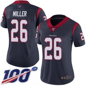 Nike Texans #26 Lamar Miller Navy Blue Team Color Women's Stitched NFL 100th Season Vapor Limited Jersey