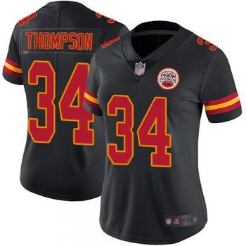 Nike Chiefs #34 Darwin Thompson Black Women's Stitched NFL Limited Rush Jersey