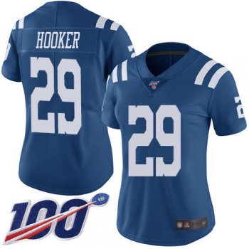 Nike Colts #29 Malik Hooker Royal Blue Women's Stitched NFL Limited Rush 100th Season Jersey