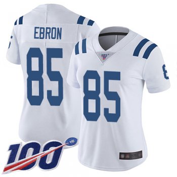 Nike Colts #85 Eric Ebron White Women's Stitched NFL 100th Season Vapor Limited Jersey