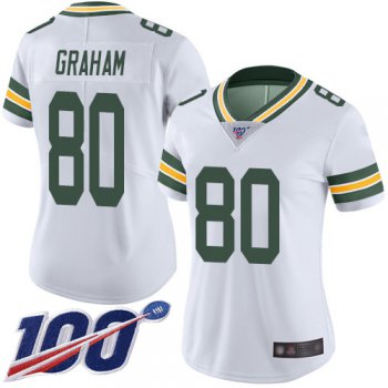 Nike Packers #80 Jimmy Graham White Women's Stitched NFL 100th Season Vapor Limited Jersey