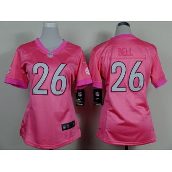 Nike Pittsburgh Steelers #26 LeVeon Bell Pink Love Womens Jersey