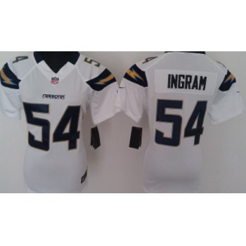 Nike San Diego Chargers #54 Melvin Ingram White Game Womens Jersey