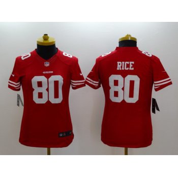 Nike San Francisco 49ers #80 Jerry Rice Red Limited Womens Jersey