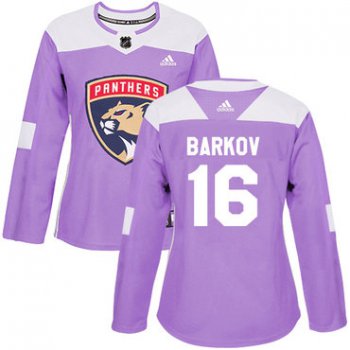 Adidas Florida Panthers #16 Aleksander Barkov Purple Authentic Fights Cancer Women's Stitched NHL Jersey