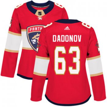 Adidas Florida Panthers #63 Evgenii Dadonov Red Home Authentic Women's Stitched NHL Jersey